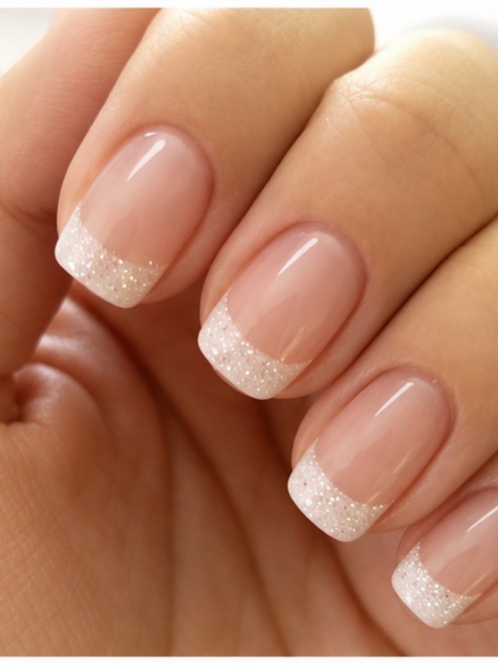 Glitter French Manicure 
Nails 5 for $20 or $7